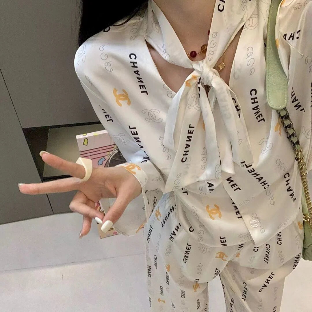 Premium Satin Print Shirt Trousers Suit 1024050910