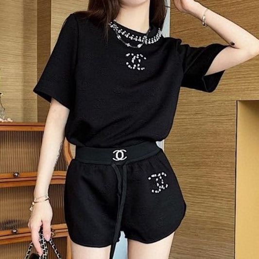 Fashion Trend Short Sleeve Shorts Set PD10041323