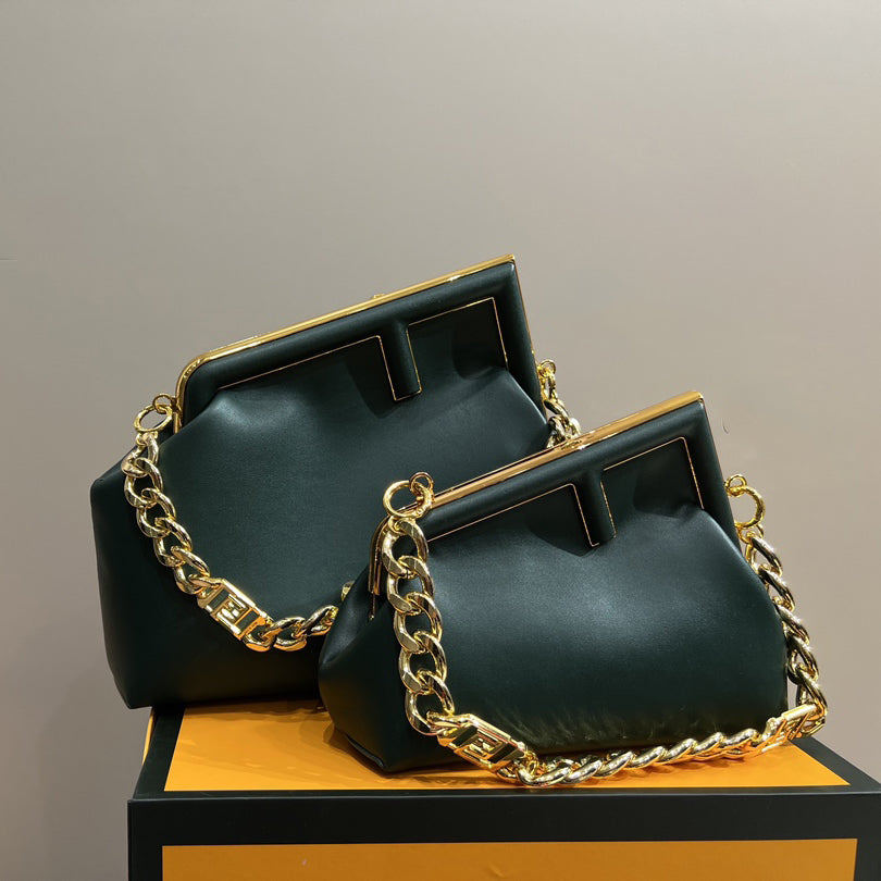 fashion all-match leather clip bag