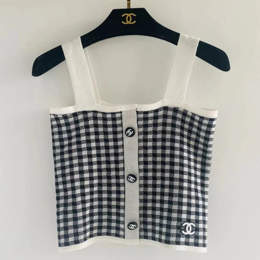 New Check Sling Spice Knit Top 1024072203