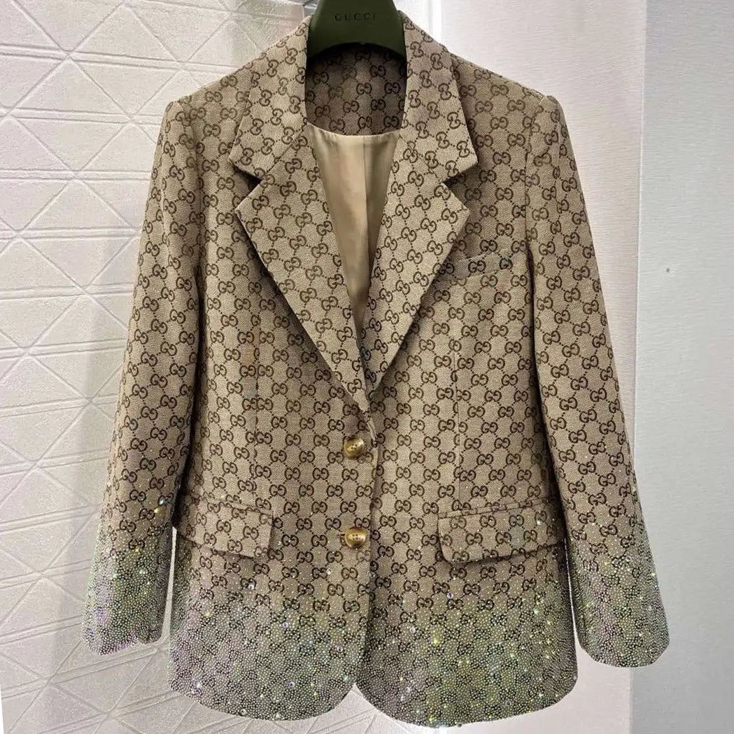 New jacquard rhinestone suit shorts set 1025031420