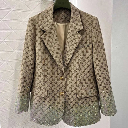 New jacquard rhinestone suit shorts set 1025031420