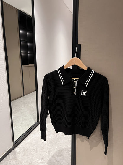 CNL Stand collar knitted long sleeve sweater 0724090303