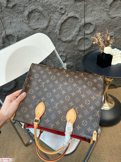 V fashion printed inner red Tote bag 0724082912