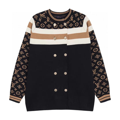 lvv Monogram logo knitted cardigan jacket 0724112502