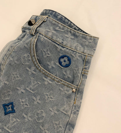 Embroidered jacquard denim skirt 1824042612