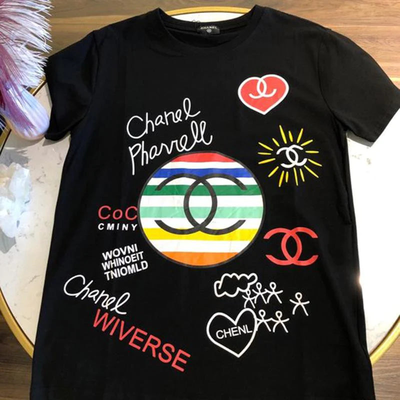 New fashion casual printed T-shirt 1024022004