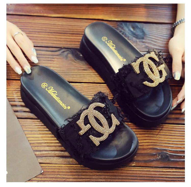 New Summer Fashion All-match Platform Slippers 1024062819