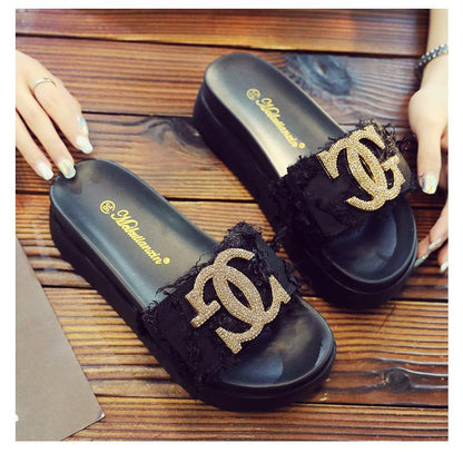 New Summer Fashion All-match Platform Slippers 1024062819