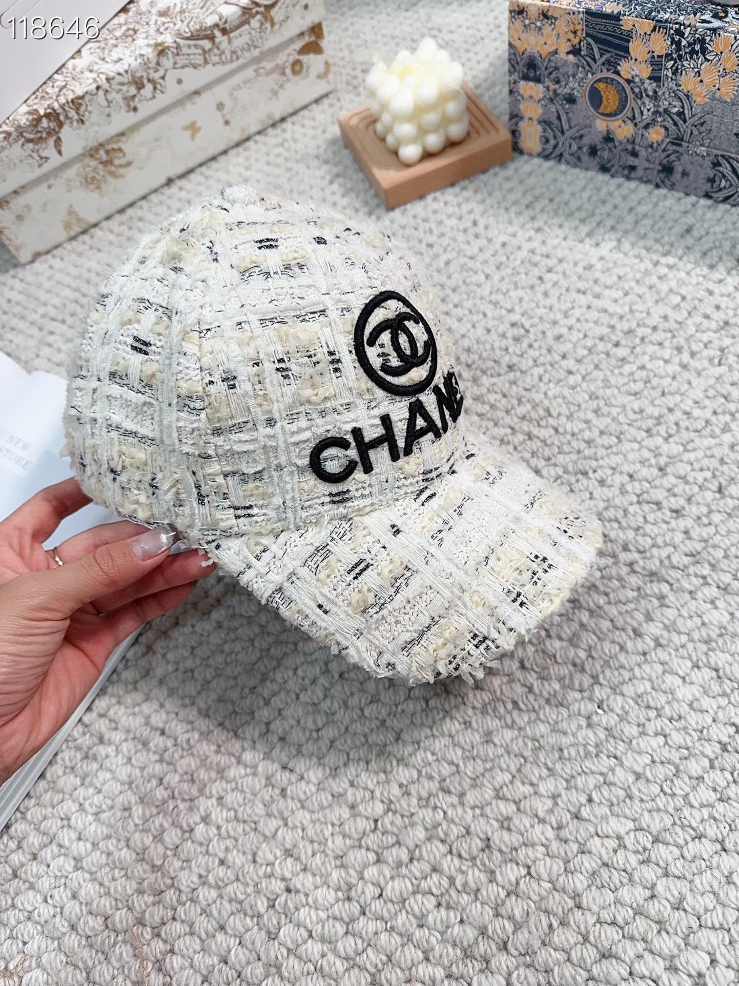 Woolen fabric small fragrant style baseball cap XC0823110804