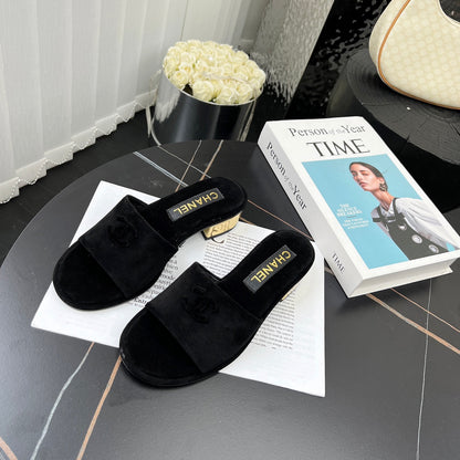 Chane1 top fashion low heel suede slippers 0724030809