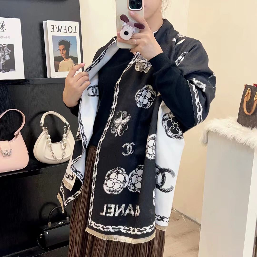 Trendy and versatile long double-sided shawl retro warm scarf PD0823111707