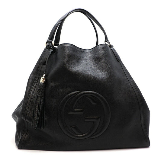 G Interlocking Tassel Bag Women's Tote Leather Black PD0423112117