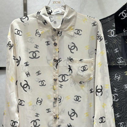 Fashion Letter Printing Old Flower Sunscreen Shirt 1024042620