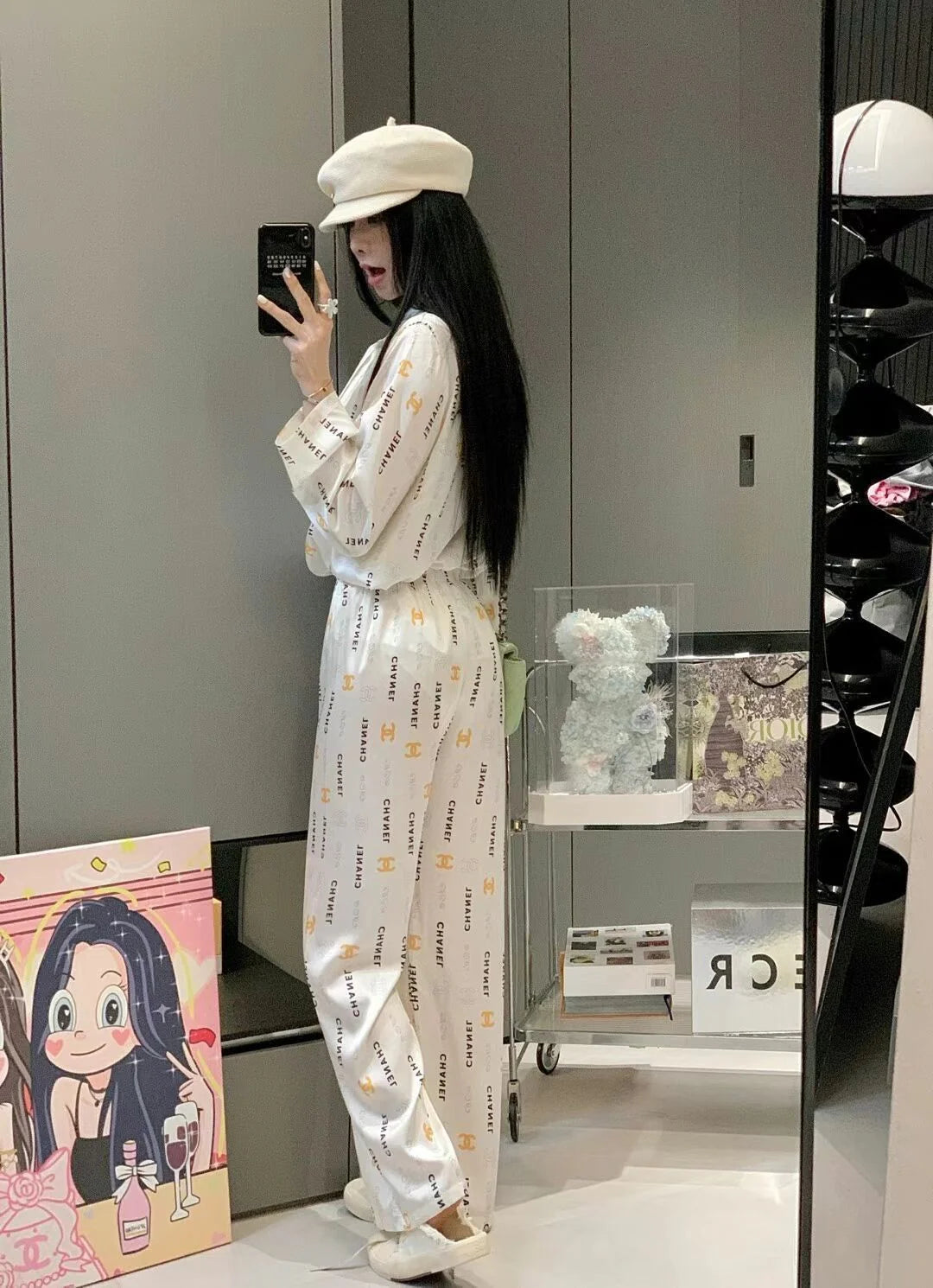 Premium Satin Print Shirt Trousers Suit 1024050910