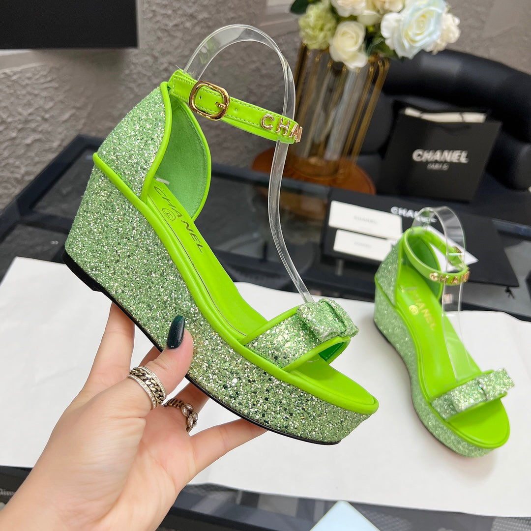 Chane1 top fashion thick sole sequined sandals 0724030815