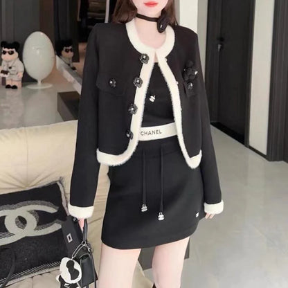 CHA Fashion Camellia Knitted Sweater Cardigan Jacket 0724012306