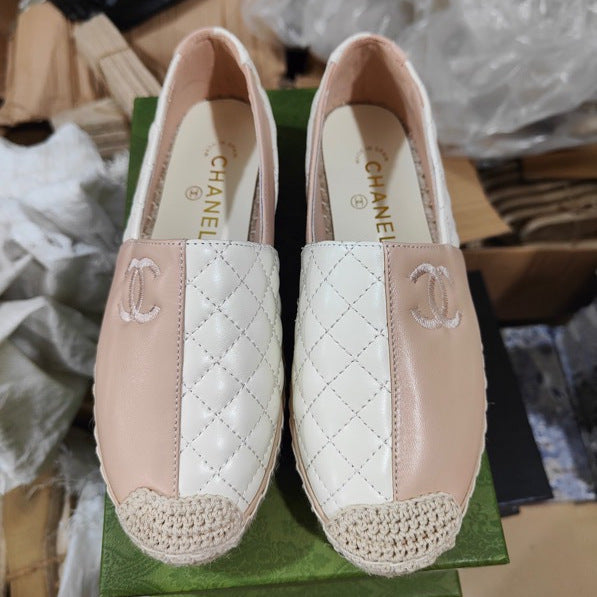 Fashion new leather straw woven fisherman's shoes PD10063023