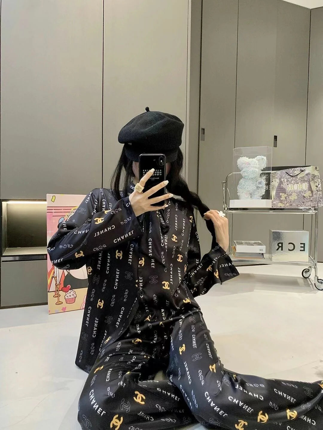 Premium Satin Print Shirt Trousers Suit 1024050910