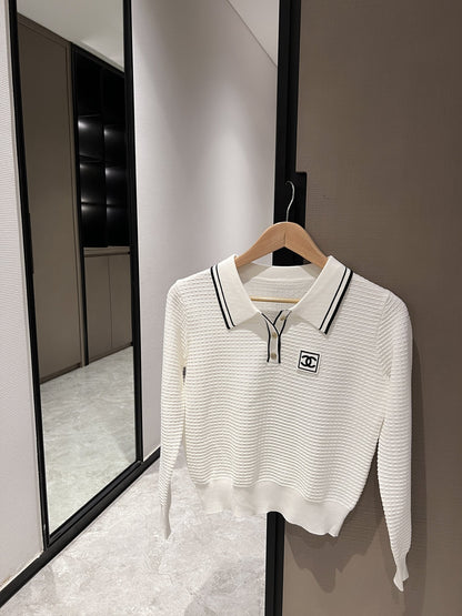 CNL Stand collar knitted long sleeve sweater 0724090303