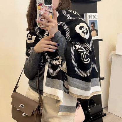 Trendy and versatile long double-sided shawl retro warm scarf PD0823111706