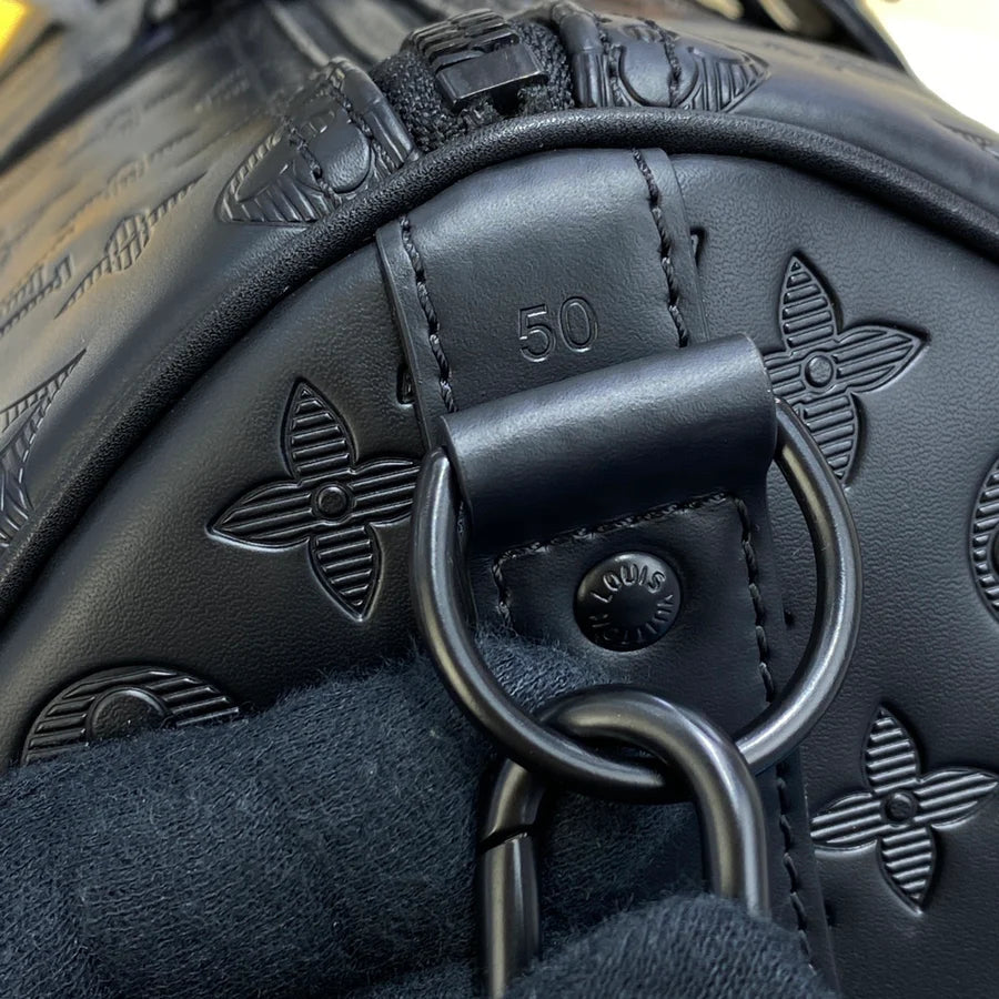 2024 new pure black printed travel storage bag PD0424041906