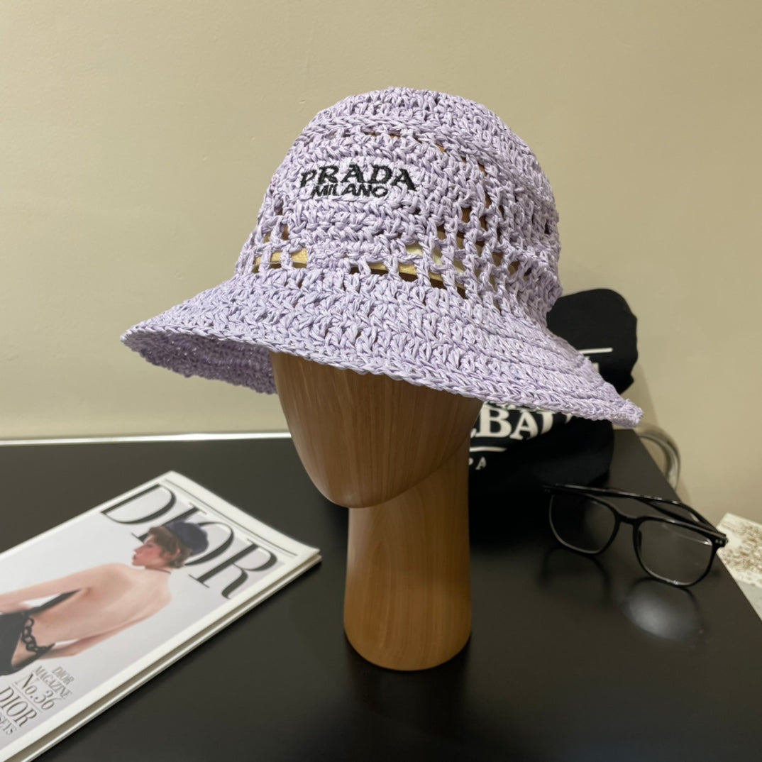 PRD fashion hand-woven straw bucket hat 0724062401