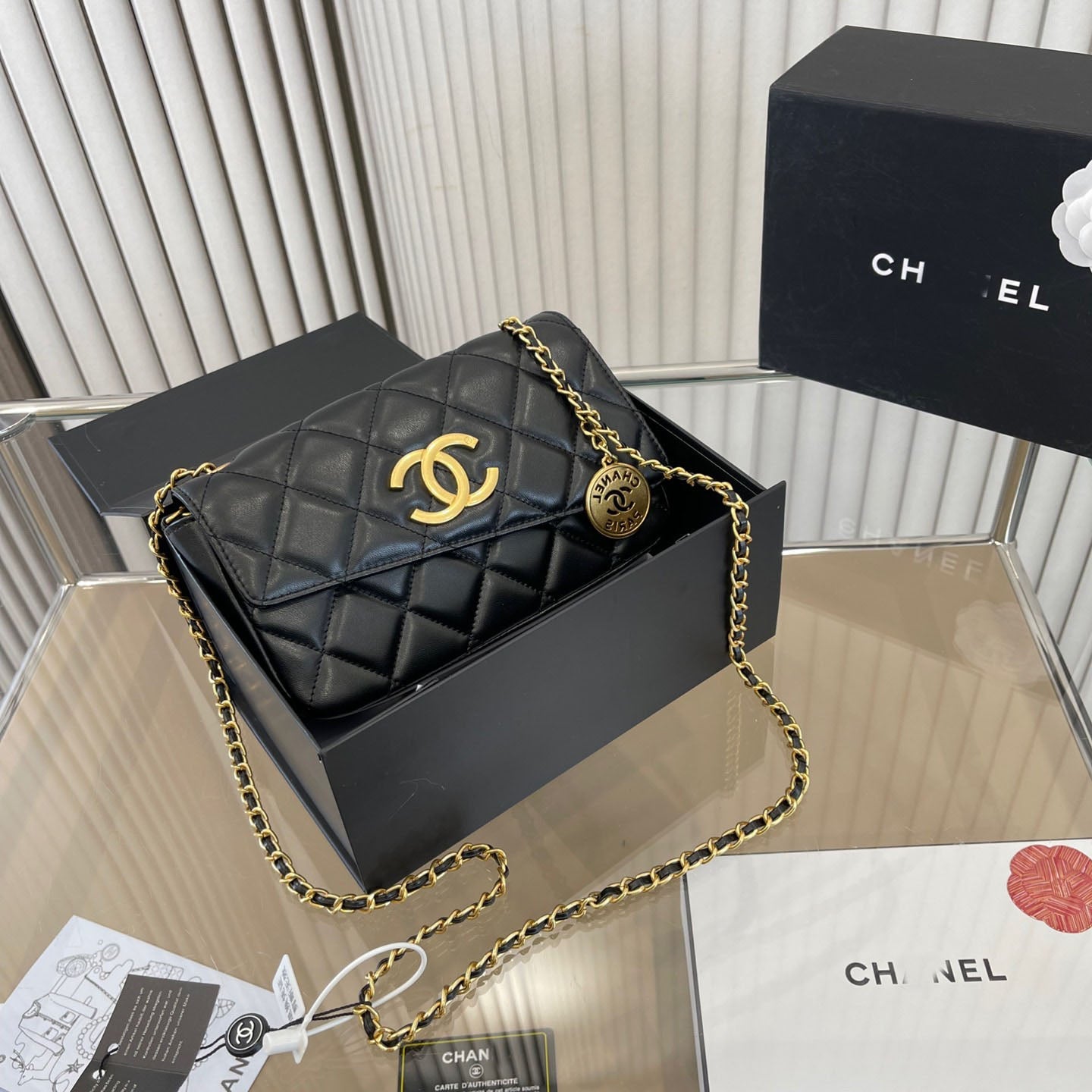 Black Exquisite Luxury Chain Bag WLFBG23021714