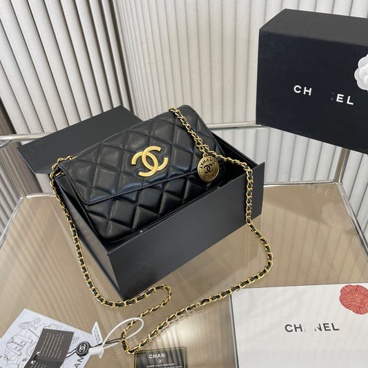 Black Exquisite Luxury Chain Bag WLFBG23021714