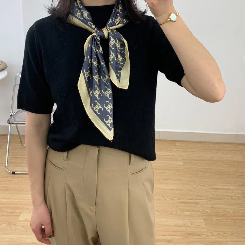 New French Retro Presbyterian Satin Scarf 1024051517