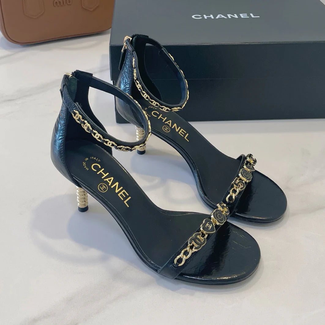 New hardware chain high-heeled sandals 1025042326