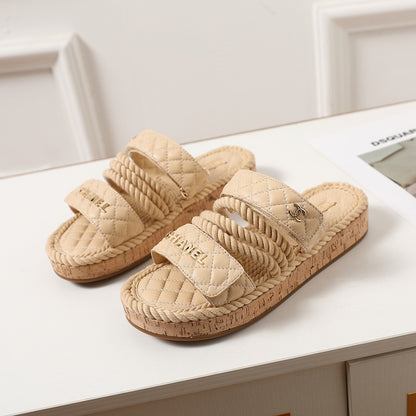 CNL knotted diamond thick-soled slippers 0724060602