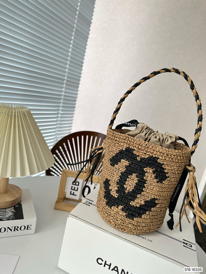 CNL summer woven bucket bag 0724041123