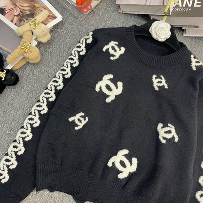 Crew neck knitted sweaters, sweaters XC1823090601