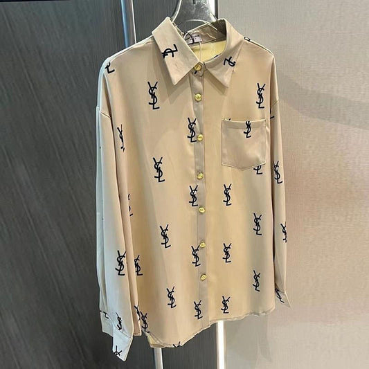 New fashion early autumn printed shirt 1023121107