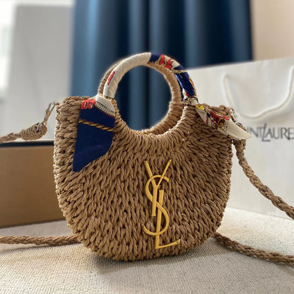 Fashion holiday style handwoven vegetable basket straw bag 1024041001