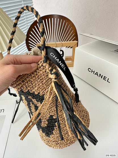 CNL summer woven bucket bag 0724041123