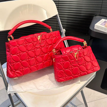 LV new CAPUCINES sheepskin embroidery handbag XC24100903