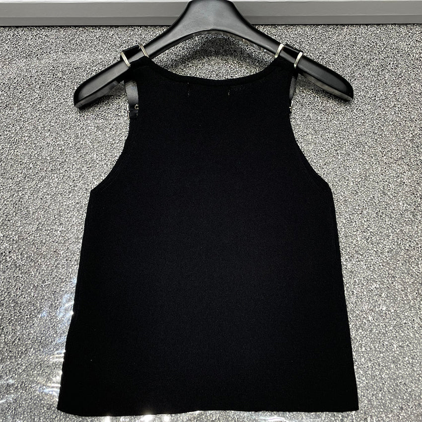 New fashion and versatile personalized leather patchwork vest 1024052405