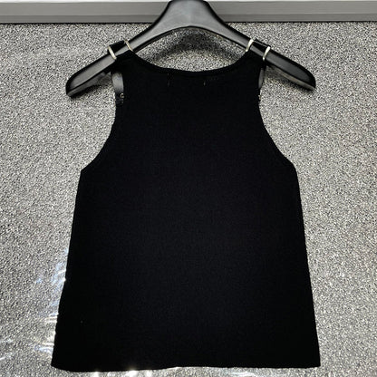 New fashion and versatile personalized leather patchwork vest 1024052405