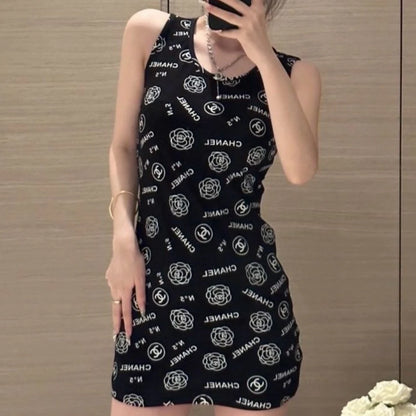 New Printed Dress Hot Girl Knitted Sexy Skirt 1024070316