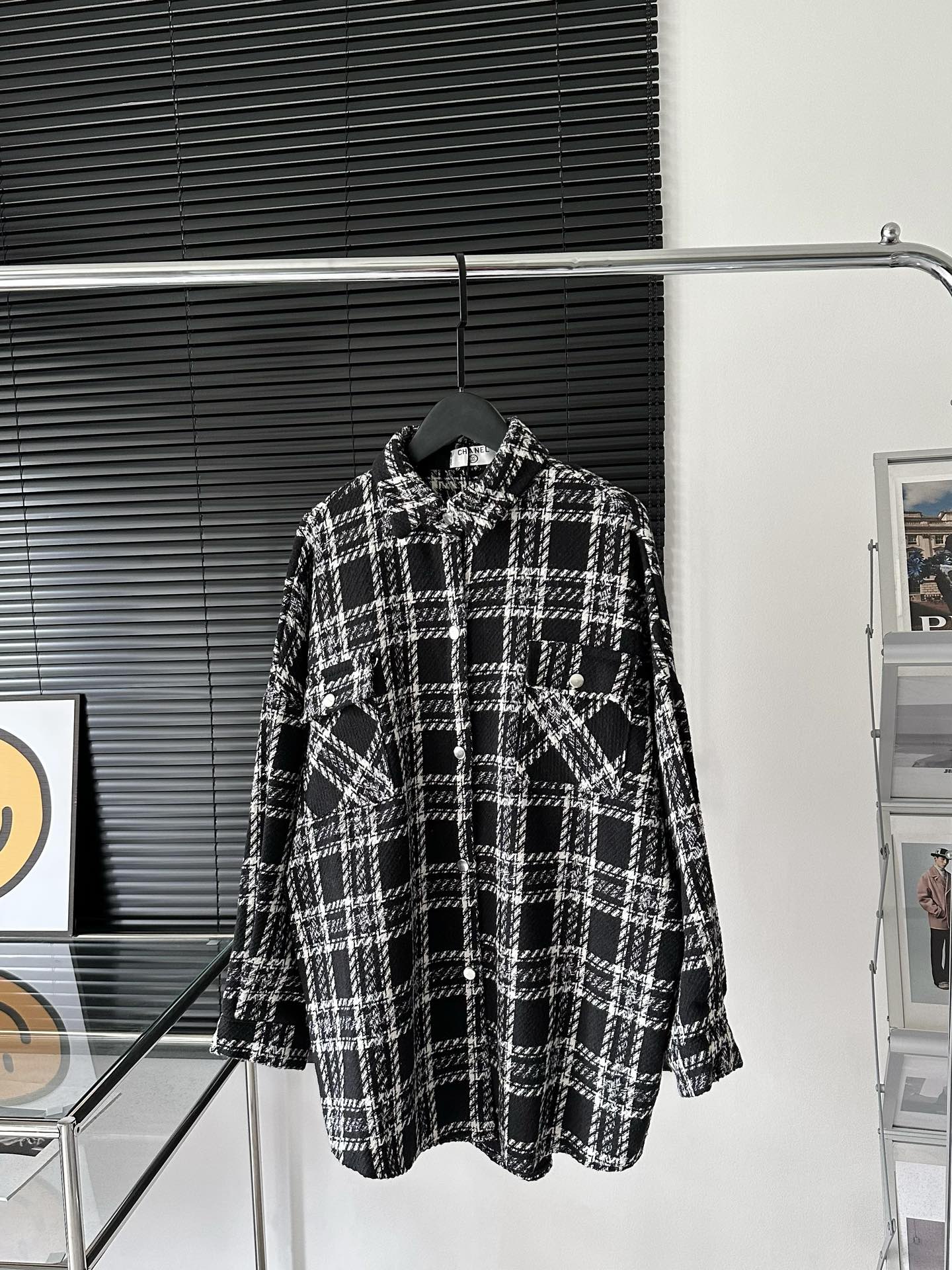 Plaid small fragrant style woven jacket thick coat XC0823092724
