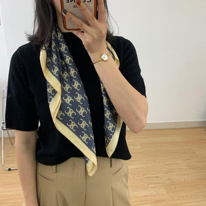 New French Retro Presbyterian Satin Scarf 1024051517