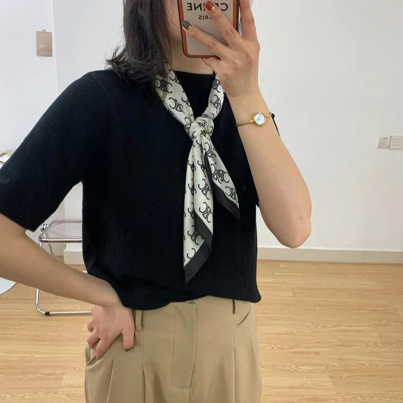 New French Retro Presbyterian Satin Scarf 1024051517