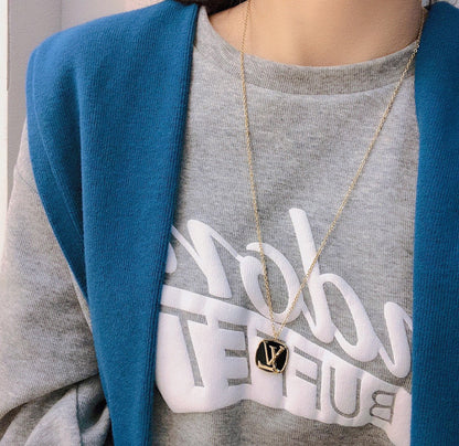 Titanium Steel L-Shaped Necklace 1025092221