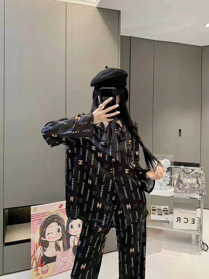 Premium Satin Print Shirt Trousers Suit 1024050910