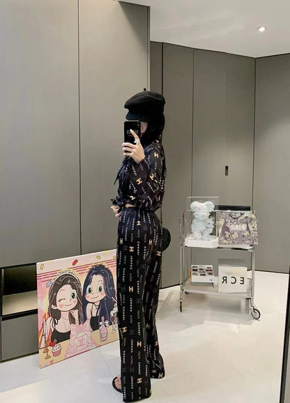 Premium Satin Print Shirt Trousers Suit 1024050910