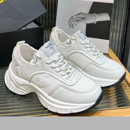 Fashion genuine leather sponge cake thick sole shoes PD10070401