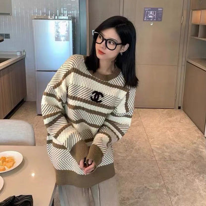 Loose pullover lazy style knitted sweater 0823120702