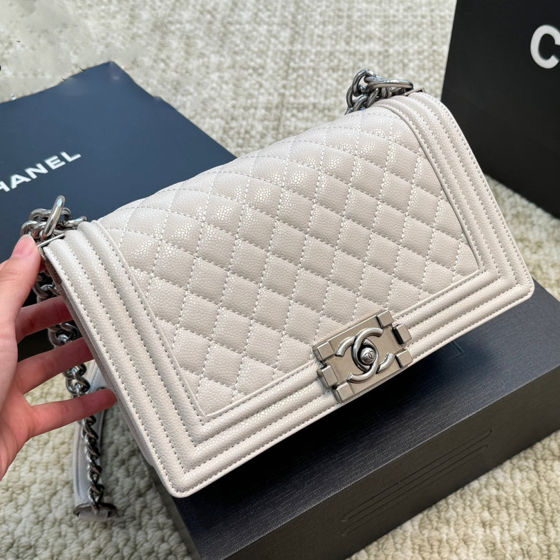 Quilted Caviar Silver Lock Bag 1824050305